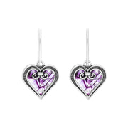 Sterling Silver Blue John Gate Heart Hook Earrings