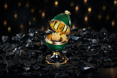 Faberge 18ct Yellow Gold Vermeil Whitby Jet Diamond Objet Limited Edition 1387DA2524