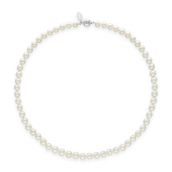 00180615 White Pearl 8mm Round Bead Necklace, N1118_18.