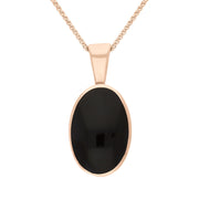 18ct Rose Gold Whitby Jet Oval Necklace. P019. 