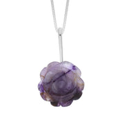 Sterling Silver 18mm Blue John Tuberose Rose Necklace