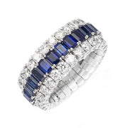 Picchiotti Xpandable 18ct White Gold 2.89ct Diamond Sapphire Eternity Ring, RD65.