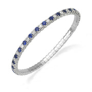 Picchiotti Xpandable 18ct White Gold 3.00ct Diamond Sapphire Bracelet, 8997