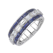 Picchiotti Xpandable 18ct White Gold 4.39ct Diamond Sapphire Eternity Ring, RF16.