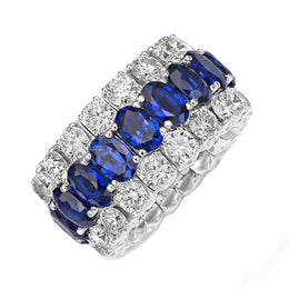 Picchiotti Xpandable 18ct White Gold 6.88ct Diamond Sapphire Eternity Ring, RE30S