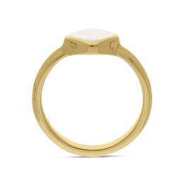 9ct Yellow Gold Mother of Pearl Cushion Ring, R406.