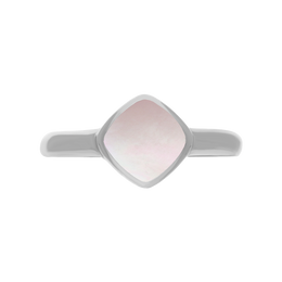 Sterling Silver Pink Mother of Pearl Cushion Ring, R406.