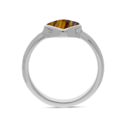Sterling Silver Tigers Eye Cushion Ring, R406