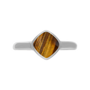 Sterling Silver Tigers Eye Cushion Ring, R406