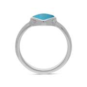 Sterling Silver Turquoise Cushion Ring, R406.