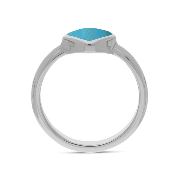 Sterling Silver Turquoise Cushion Ring, R406.
