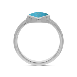 Sterling Silver Turquoise Cushion Ring, R406.