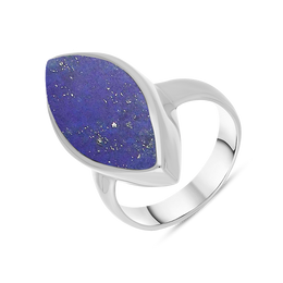 Sterling Silver Lapis Lazuli Marquise Ring, R837.