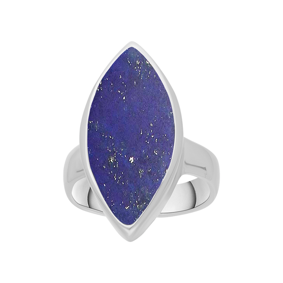 Sterling Silver Lapis Lazuli Marquise Ring, R837.