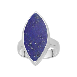 Sterling Silver Lapis Lazuli Marquise Ring, R837.
