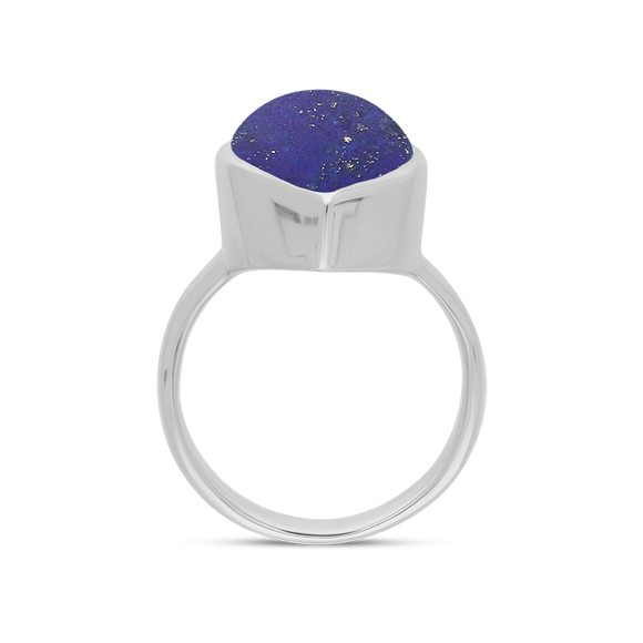 Sterling Silver Lapis Lazuli Marquise Ring, R837.