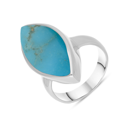 Sterling Silver Turquoise Marquise Ring, R837.