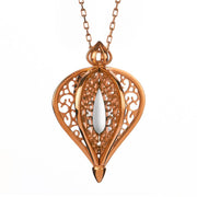 Rose Gold Vermeil Bauxite Flore Filigree Small Necklace P2338C
