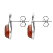 Sterling Silver Carnelian Pear Shaped Celtic Stud Earrings E973