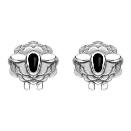 Sterling Silver Whitby Jet Sheep Two Piece Set, S205