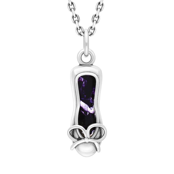 Silver Blue John Ballet Slipper Pendant