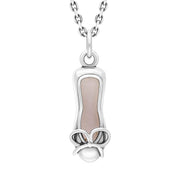 Silver Pink Mop Ballet Slipper Pendant
