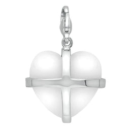 Silver Bauxite Large Cross Heart Charm G535