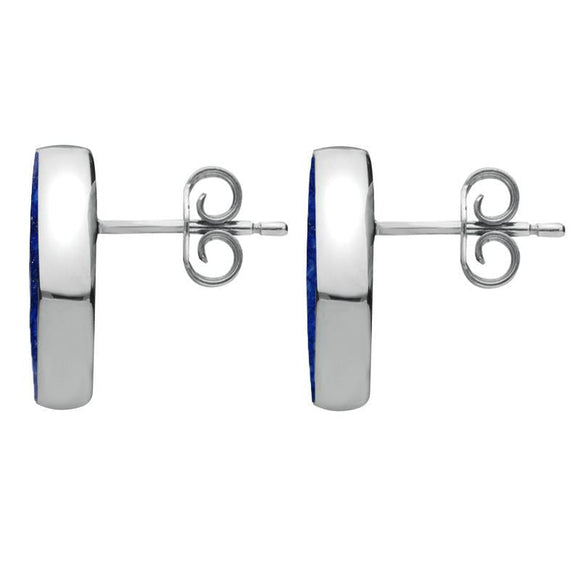 C W Sellors Sterling Silver Lapis Lazuli Diamond Shaped Stud Earrings, E282.