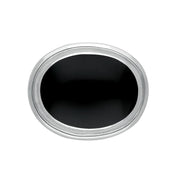 Sterling Silver Whitby Jet Classic Framed Oval Brooch M176