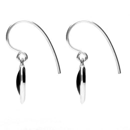 Sterling Silver Whitby Jet Heart Drop Earrings E1914