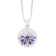 Silver &amp; Blue John Flower Burst Chatsworth Decor Round Pendant 17Mm