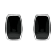 Sterling Silver Whitby Jet Dinky Barrel Stud Earrings, E280