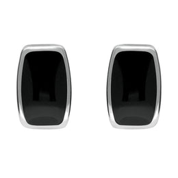 Sterling Silver Whitby Jet Dinky Barrel Stud Earrings, E280