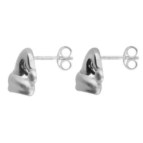 Sterling Silver Santa Hat Stud Earrings, E2232.
