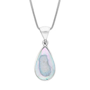 Sterling Silver Agate Drusy Pear Shape Pendant Necklace D P2007C