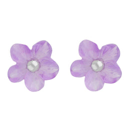 Sterling Silver Amethyst Tuberose 8mm Desert Rose Stud Earrings