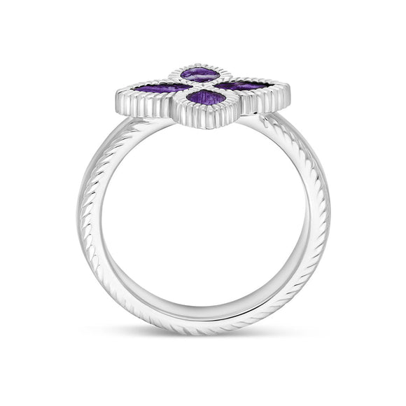 Sterling Silver Blue John Eden Marquise Flower Ring