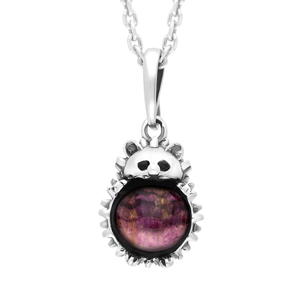 Sterling Silver Blue John Small Hedgehog Necklace P3495