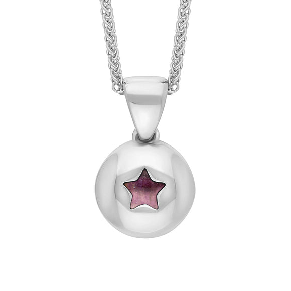 Sterling Silver Blue John Star Disc Necklace, P3644.