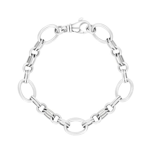Sterling Silver Double Link Handmade Bracelet C057BR