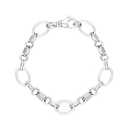 Sterling Silver Double Link Handmade Bracelet C057BR