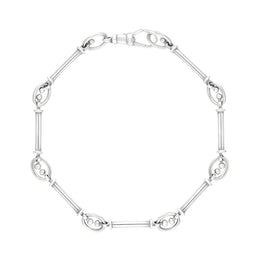 Sterling Silver Handmade Baton Link Bracelet C015BR