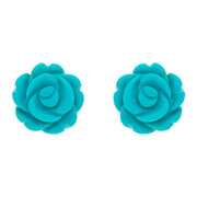 Sterling Silver Turquoise Tuberose Rose Stud Earrings, E2151.