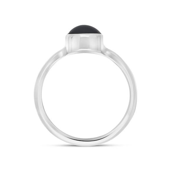 Sterling Silver Whitby Jet Heritage Oval Shaped Ring. R499.