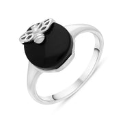 Sterling Silver Whitby Jet Small Bee Ring, R1280