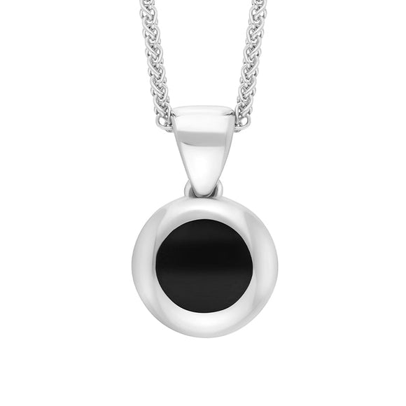 Sterling Silver Whitby Jet Star Disc Necklace