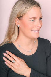 Sterling Silver White Mother of Pearl Bloom Four Leaf Clover Ring