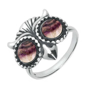 Sterling Silver Blue John Owl Eyes Ring, R855.