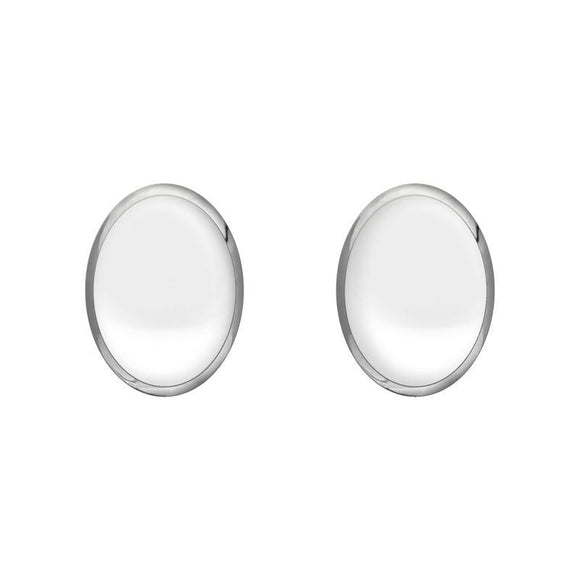 Sterling Silver Bauxite Classic Small Oval Stud Earrings, E005