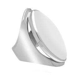 Sterling Silver Bauxite Large Oval Statement Ring, R013.